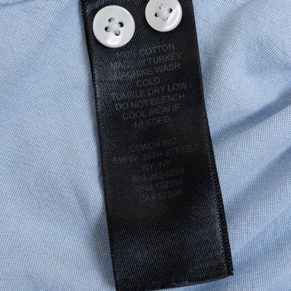 Coach Blue Button Front Oxford Shirt Cotton Business Size 0 / XS - Picture 12 of 13